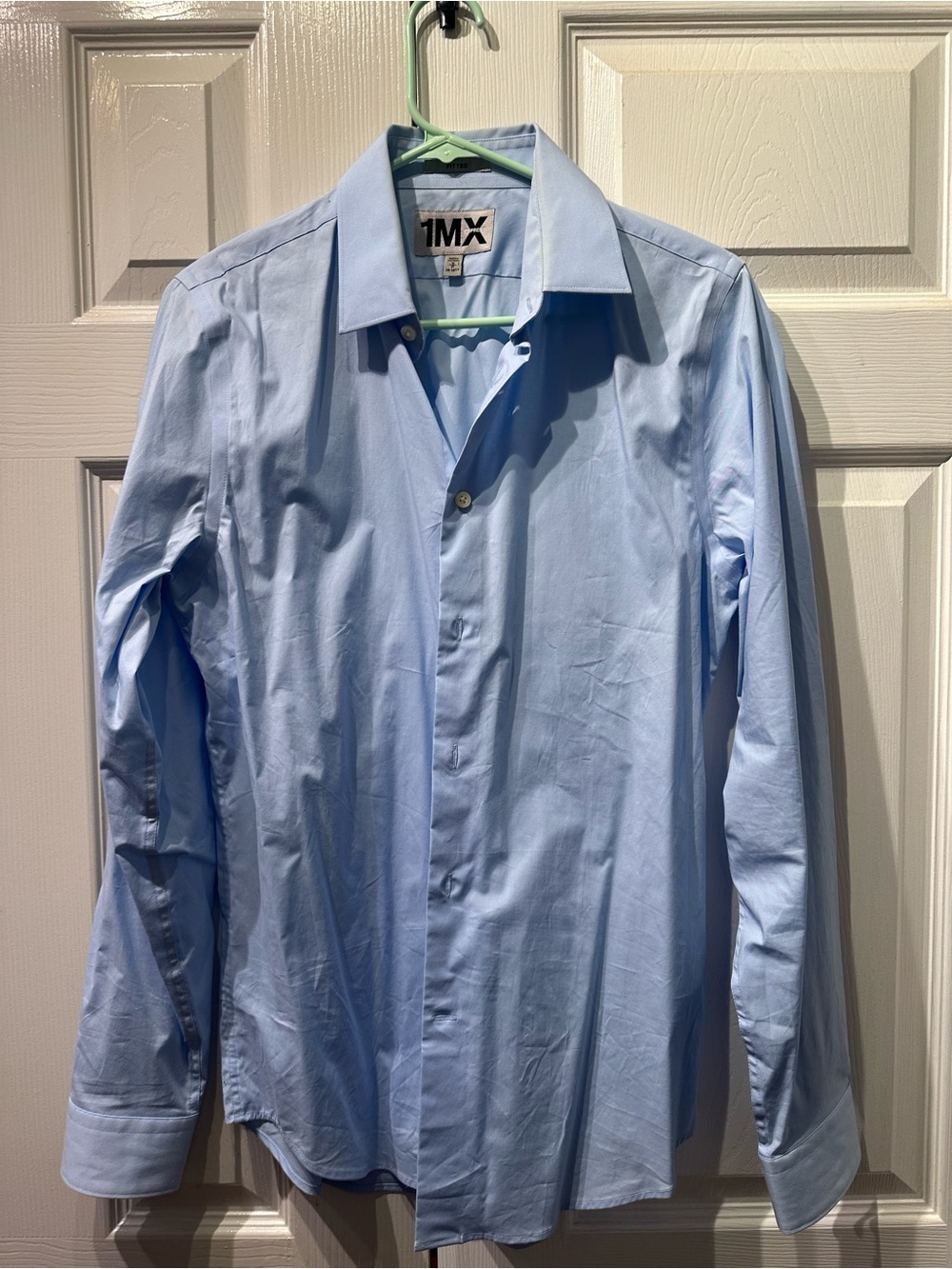 Express Light Blue Men's Dress Shirt - Collared Button-Up